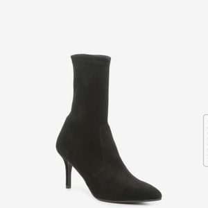 Stuart Weitzman Black Suede Sock Booties